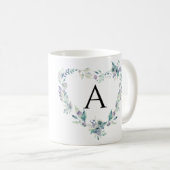 青かわいらしフローラ末パーソナライズされた児 コーヒーマグカップ (正面右)