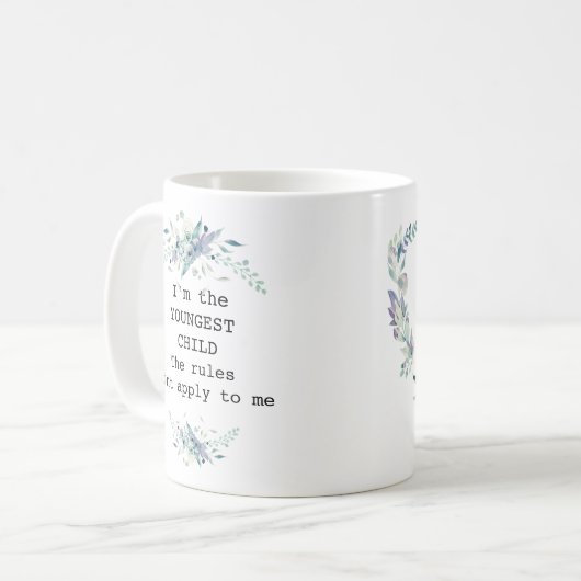青かわいらしフローラ末パーソナライズされた児 コーヒーマグカップ (正面左)
