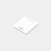 青かわいらしフローラ水色パーソナライズされた ポストイット (アングル)