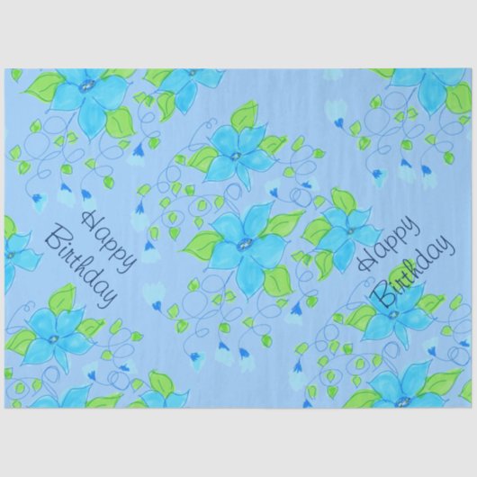 青かわいらしフローラ組織 薄葉紙 (正面)