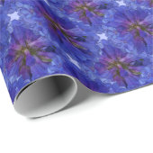 青かわいらしペンステモンパターン ラッピングペーパー (ロールコーナー)