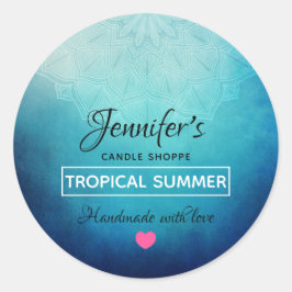 青かわいらしマンダラ抽象芸術石鹸 ラウンドシール