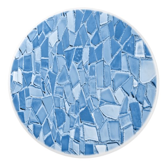 青かわいらしモザイクのドアまたは引き出しノブ セラミックノブ (正面)