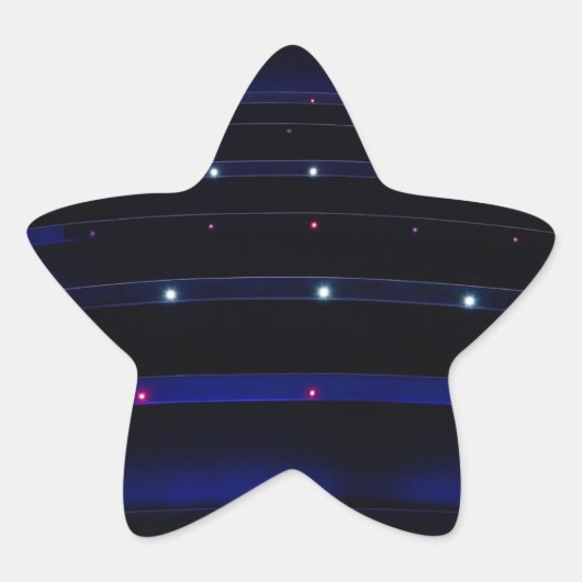 青かわいらし光のストライプ 星シール (正面)