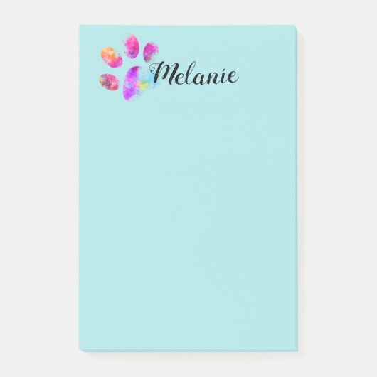 青かわいらし愛犬家ポープリント追加文字カスタム ポストイット (正面)