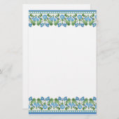 青かわいらし朝顔縁ど文紙 便箋 (正面/裏面)