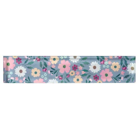 青かわいらし桃花植物園 デスクネームプレート (正面)