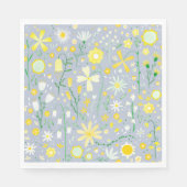 青かわいらし植物野草フローラ スタンダードランチョンナプキン (正面)