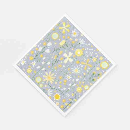 青かわいらし植物野草フローラ スタンダードランチョンナプキン (角)