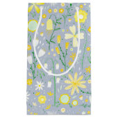 青かわいらし植物野草フローラ スモールペーパーバッグ (正面)