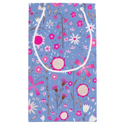 青かわいらし植物野草フローラ スモールペーパーバッグ (裏面)