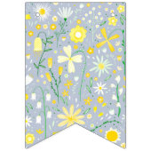 青かわいらし植物野草フローラ バンティングフラッグ (第3の旗)