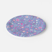 青かわいらし植物野草フローラ ペーパープレート (アングル)