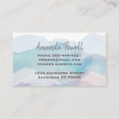 青かわいらし水色抽象芸術芸術的 名刺 (裏面)