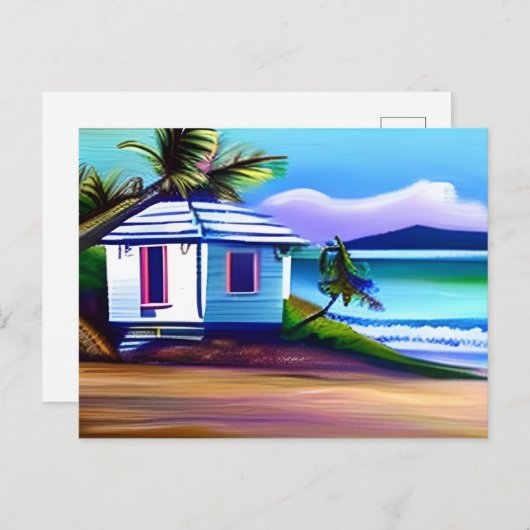 青かわいらし水 |海アート ポストカード (正面/裏面)