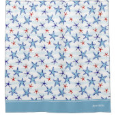 青かわいらし海ヒトデ模様 シャワーカーテン (正面)