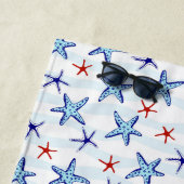 青かわいらし海ヒトデ模様 ビーチタオル (インサイチュ)