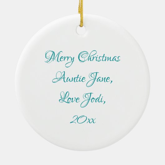 青かわいらし海波と海ガラスパーソナライズされた セラミックオーナメント (裏面)