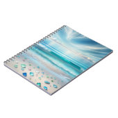 青かわいらし海波と海ガラス ノートブック (左側)