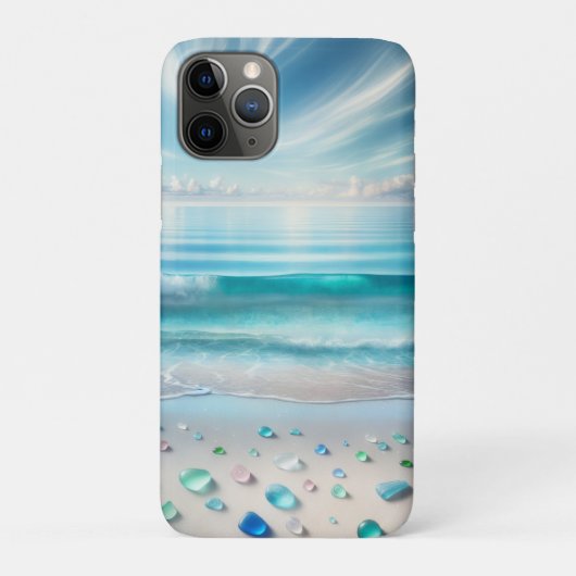 青かわいらし海波と海ガラス Case-Mate iPhoneケース (裏)