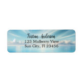 青かわいらし海波パーソナライズされた ラベル (正面)