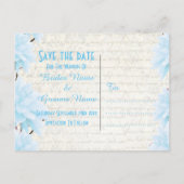 青かわいらし淡い色ののフローラは日付を保存 案内ポストカード (裏面)