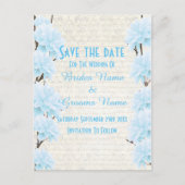 青かわいらし淡い色ののフローラは日付を保存 案内ポストカード (正面)