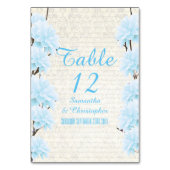 青かわいらし淡い色のフローラ結婚花 テーブルナンバー (裏面)