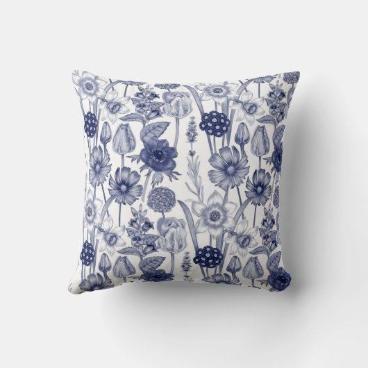 青かわいらし白の花No.1枕 クッション (裏面)