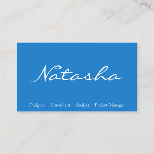 青かわいらし白スクリプトフォント名刺 名刺 (正面)