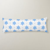 青かわいらし白デイジー花対称フローラ ボディピロー (裏面)