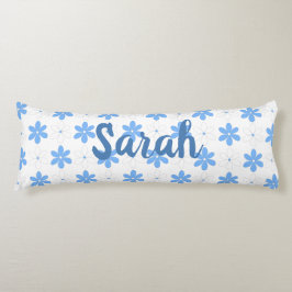 青かわいらし白デイジー花対称フローラ ボディピロー