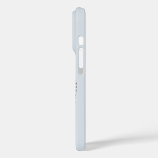 青かわいらし白バタフライフローラ Case-Mate iPhoneケース (裏面 / 左)