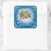 青かわいらし白メリークリスマス スクエアシール (バッグ)