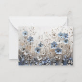 青かわいらし白3Dフラワーガーデン結婚ズ ノートカード (裏面)