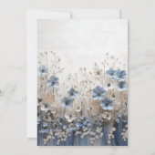 青かわいらし白3Dフラワーガーデン結婚ズ 招待状 (裏面)