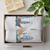 青かわいらし系航海のデザイン12 薄葉紙 (ギフト)