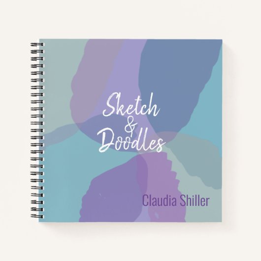 青かわいらし紫のスケッチ ノートブック (正面)