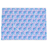 青かわいらし紫の花 ラージペーパーバッグ (正面)