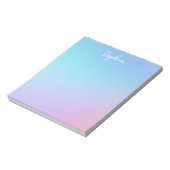 青かわいらし紫オンブパーソナライズされたレ(名前あり) ノートパッド (回転)