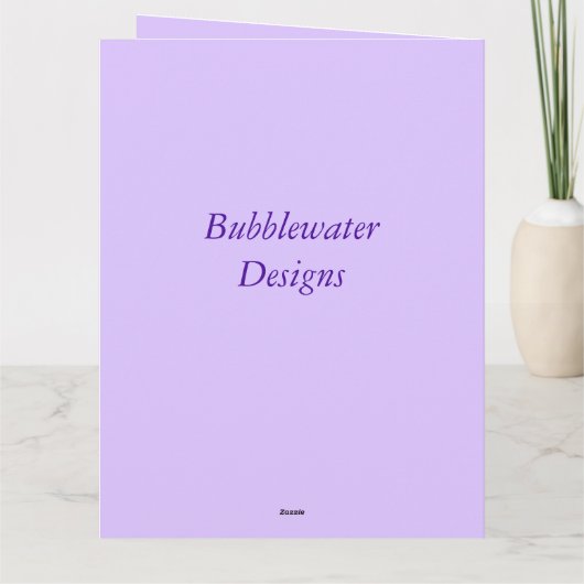 青かわいらし紫抽象芸術フラワーノートカード カード (裏面)