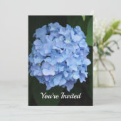 青かわいらし紫陽花フローラ写真誕生日 招待状 (スタンド正面)