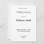 青かわいらし紫陽花フローラ写真誕生日 招待状 (裏面)