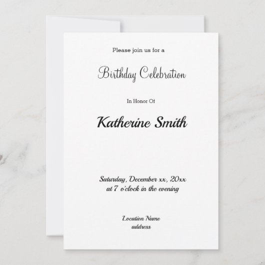 青かわいらし紫陽花フローラ写真誕生日 招待状 (裏面)