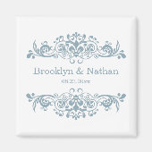 青かわいらし結婚式の引き出物 マグネット (正面)