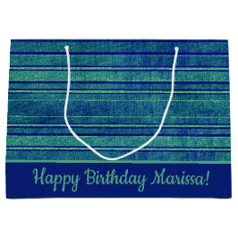 青かわいらし緑の動揺してストライプ ラージペーパーバッグ