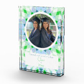 青かわいらし緑の卒業写真記念ギフト フォトブロック (右)