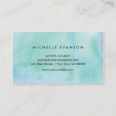 青かわいらし緑の水色の絵を描クリエイティブ 名刺 (裏面)