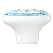 青かわいらし緑の縁フローラ丸縁ど セラミックノブ (側面)