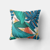 青かわいらし緑の赤い黄色の葉継ぎ目なし クッション (裏面)